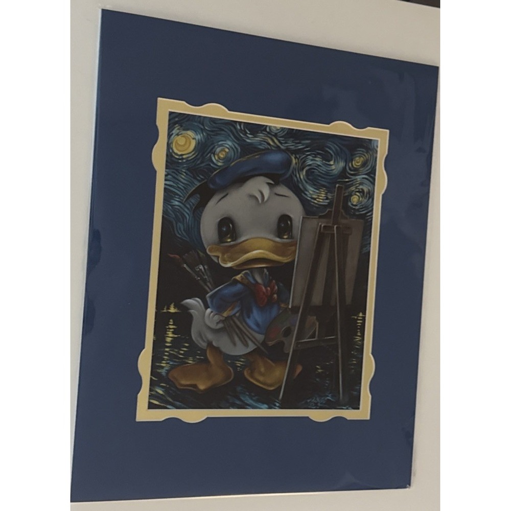 2025 Disney Parks Jasmine‎ Becket Artist Donald Duck Matte Print 14x18" NEW